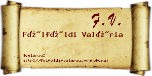 Fölföldi Valéria névjegykártya